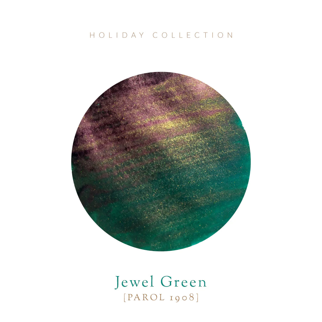 Vinta Inks Holiday Collection 30ml Bottled Ink in Jewel Green (Parol 1908) — Vinta Inks fountain pen ink — premium bottled ink for writing, at Cityluxe Singapore