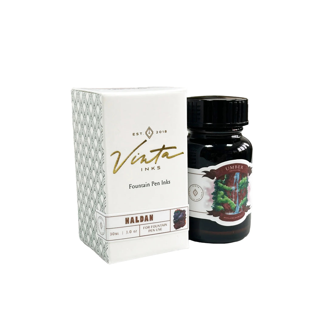 Vinta Inks 30ml Bottled Ink in Umber [Haldan 1986] — Vinta Inks fountain pen ink — premium bottled ink for writing, at Cityluxe Singapore