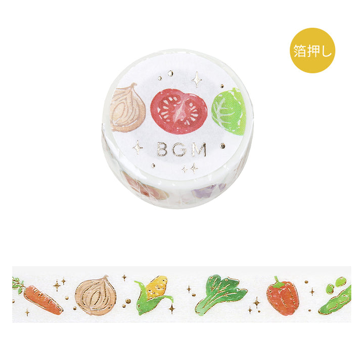 BGM Foil Stamping Masking Tape: Life in Vegetables — BGM masking tape — decorative paper tape for journaling and scrapbooking, at Cityluxe Singapore