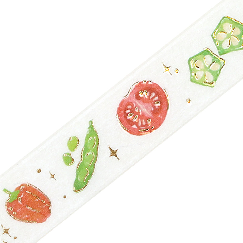BGM Foil Stamping Masking Tape: Life in Vegetables — BGM masking tape — decorative paper tape for journaling and scrapbooking, at Cityluxe Singapore