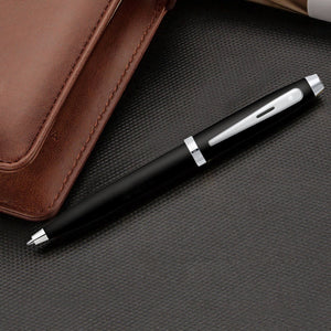 Sheaffer 100 E9317 Ballpoint Pen - Matte Black with Chrome Plated Trims