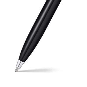 Sheaffer 100 E9338 Ballpoint Pen - Glossy Black Lacquer with Chrome Plated Trims