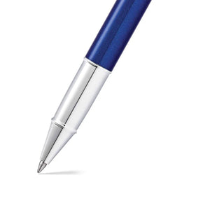 Sheaffer 100 E9339 Rollerball Pen - Glossy Blue Lacquer with Chrome Plated Trims