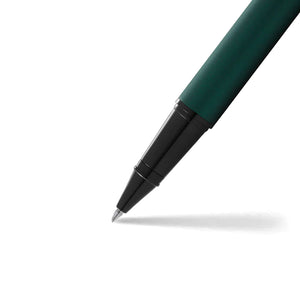 Sheaffer 300 E9346 Rollerball Pen - Matte Green Lacquer with Polished Black Trims