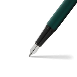 Sheaffer 300 E9346 Fountain Pen - Matte Green Lacquer with Polished Black Trims