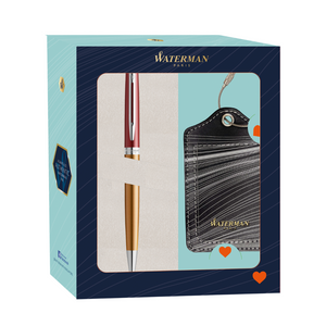 Waterman Hemisphere 20 Ballpoint Pen - Vermillon + Luggage Tag Christmas Gift Set