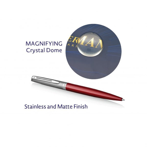Load image into Gallery viewer, Waterman Hemisphere Gift Set Essential Matt CT Ballpoint Pen With Crystal Dome - Stainless Red
