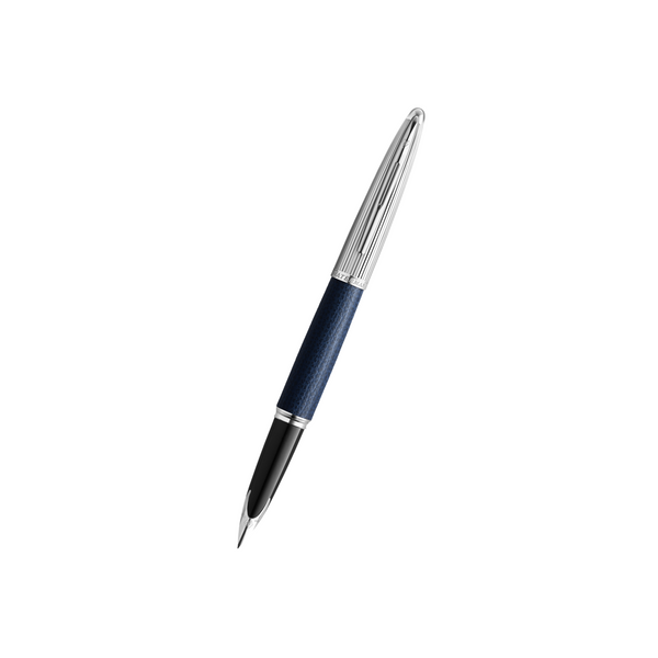 Waterman Carene SE Blue Leather Fountain Pen - Medium (FPD 2024) — capped