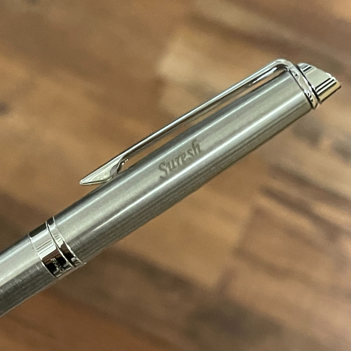 Waterman Hemisphere Stainless Steel CT Fountain Pen in Medium (FPD 2024) — Waterman fountain pen — precision nib writing instrument, at Cityluxe Singapore stationery store