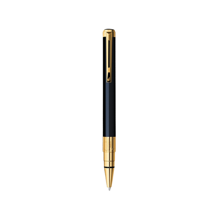 Waterman Perspective Laque Black GT Ballpoint Pen — uncapped with cap posted