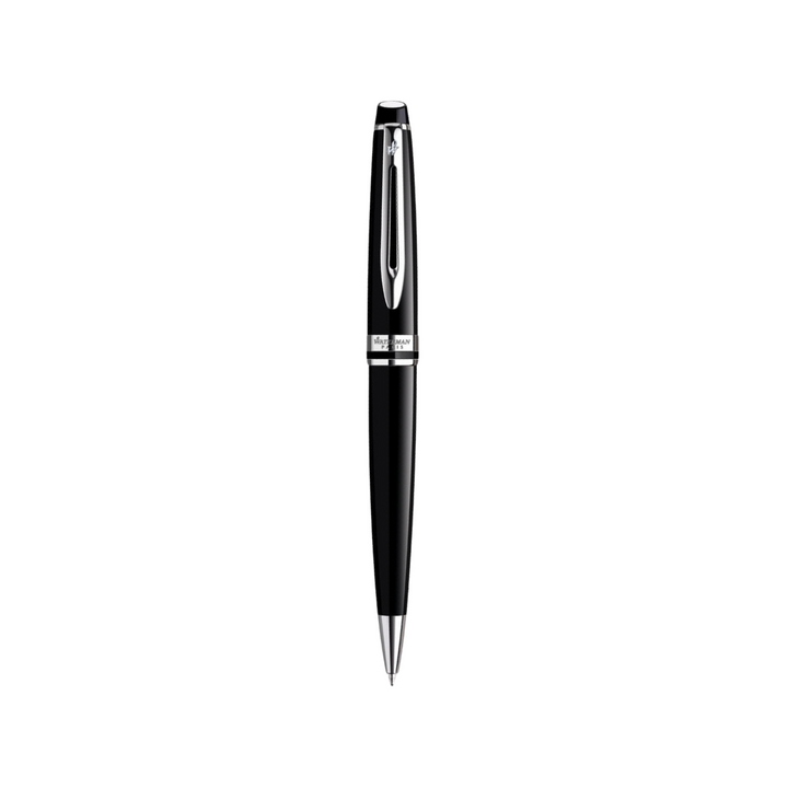 Waterman Expert3 Laque Black CT Ballpoint Pen — uncapped with cap posted