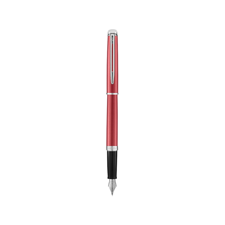 Waterman Hemisphere 18 Coral Pink Fountain Pen (FPD 2024) — uncapped with cap posted