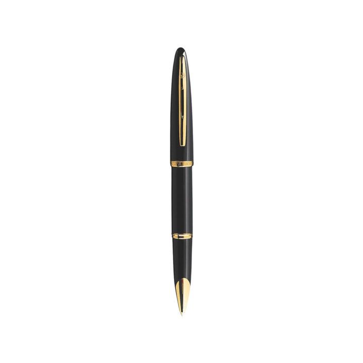 Waterman Carene Laque Black GT Rollerball Pen — uncapped with cap posted