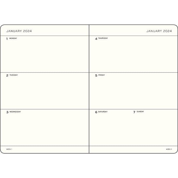 Load image into Gallery viewer, Leuchtturm1917 Weekly Planner Medium A5 2024 With Booklet, Black
