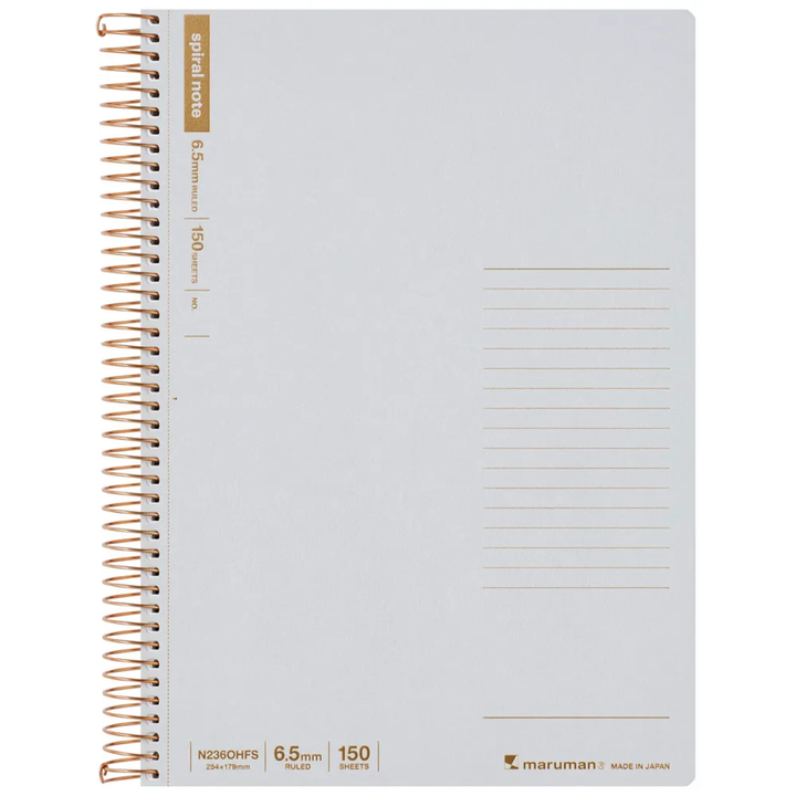 Maruman B5 Spiral Note BASIC 6.5mm 150 Sheet - Grey