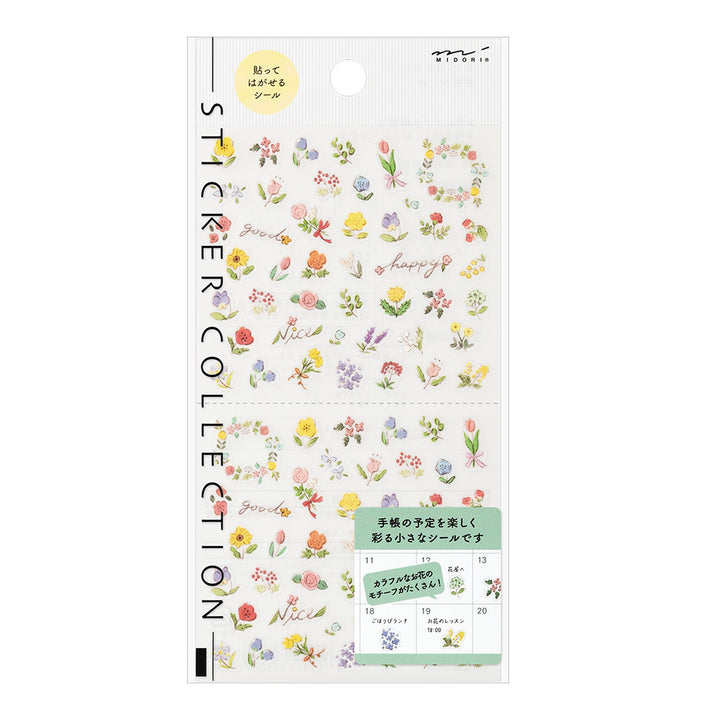 Midori Sticker (1 Sheet) in Wild Flowers — Midori decorative sticker — for journaling, planners and scrapbooking, at Cityluxe Singapore