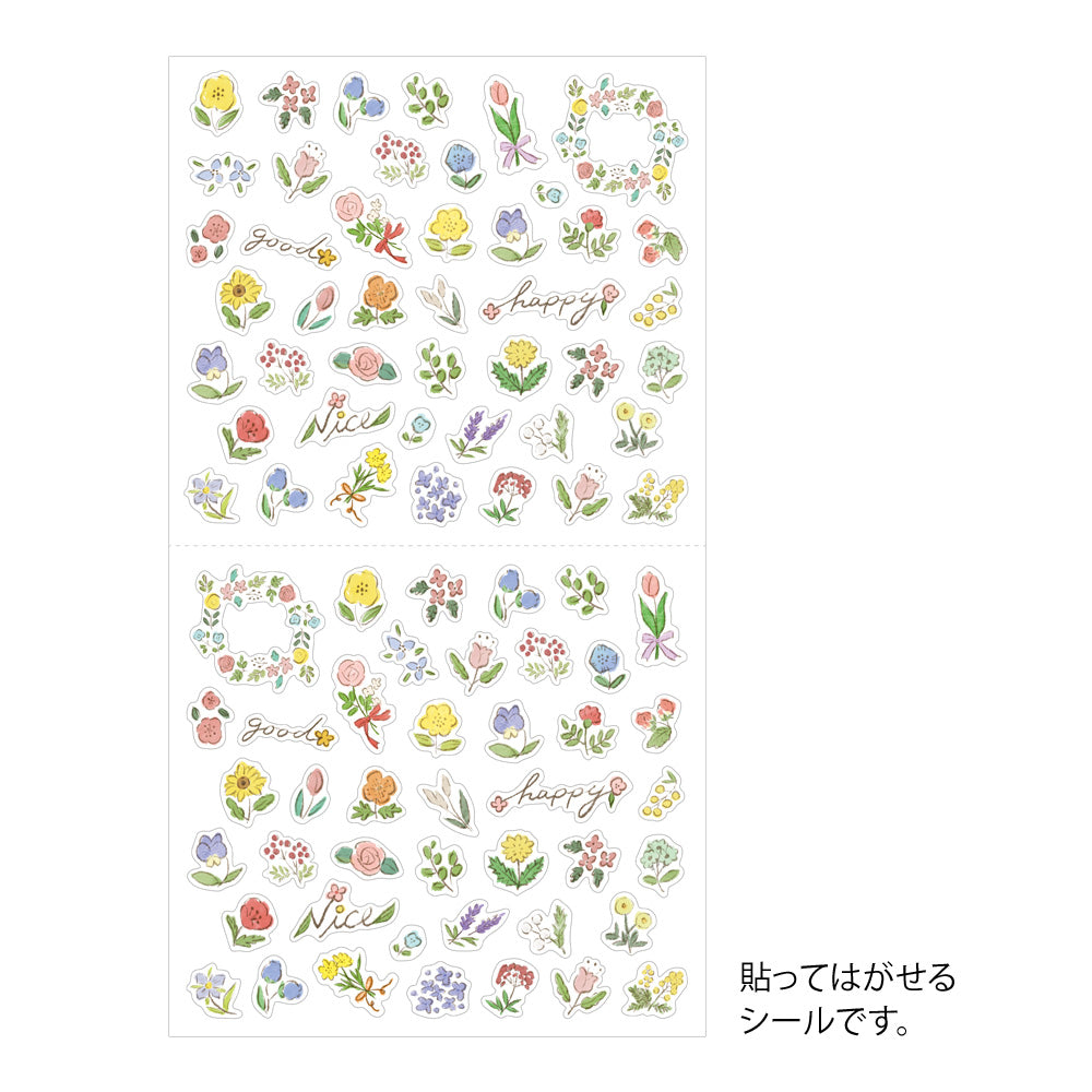 Midori Sticker (1 Sheet) in Wild Flowers — Midori decorative sticker — for journaling, planners and scrapbooking, at Cityluxe Singapore