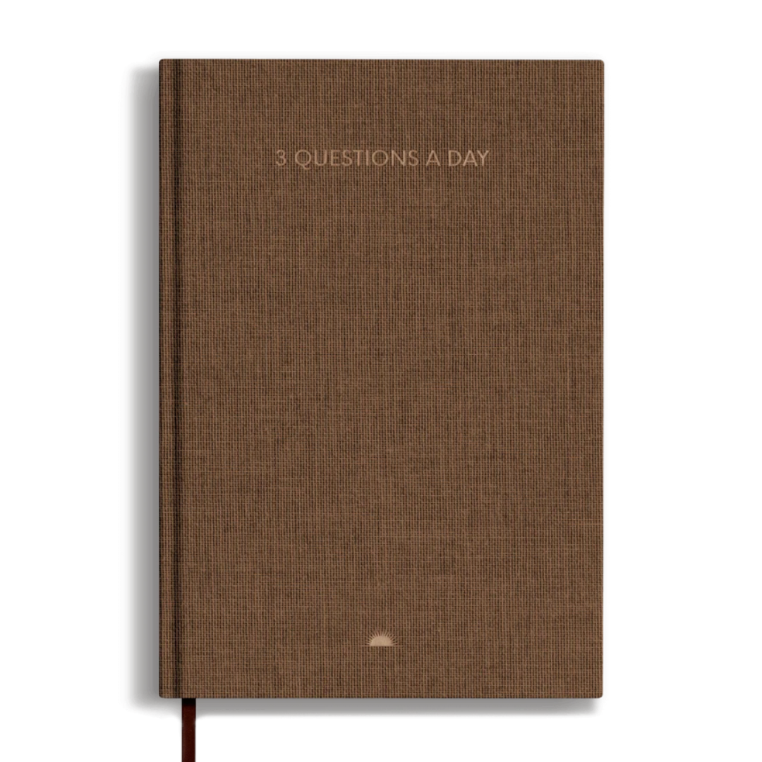 Chai Sunrise 3 Questions a Day Journal in Wood — Chai Sunrise notebook — quality writing journal with premium paper, at Cityluxe Singapore stationery store