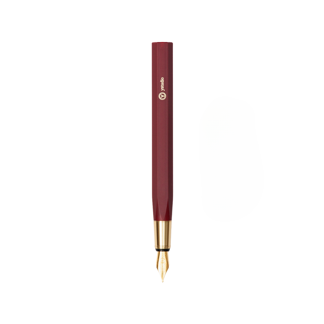 Ystudio Resin Fountain Pen Red Medium — Ystudio fountain pen — precision nib writing instrument, at Cityluxe Singapore stationery store