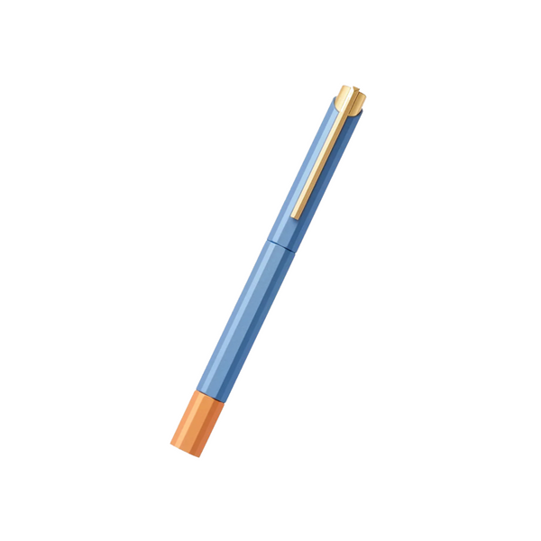 Ystudio Glamour Evolve-Bihex Rollerball Pen Blue Gin — Ystudio rollerball pen — fluid gel ink writing instrument, at Cityluxe Singapore