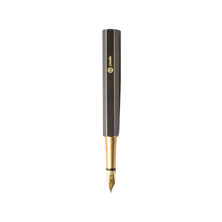 Ystudio Brassing Portable Fountain Pen Medium — Ystudio fountain pen — precision nib writing instrument, at Cityluxe Singapore stationery store