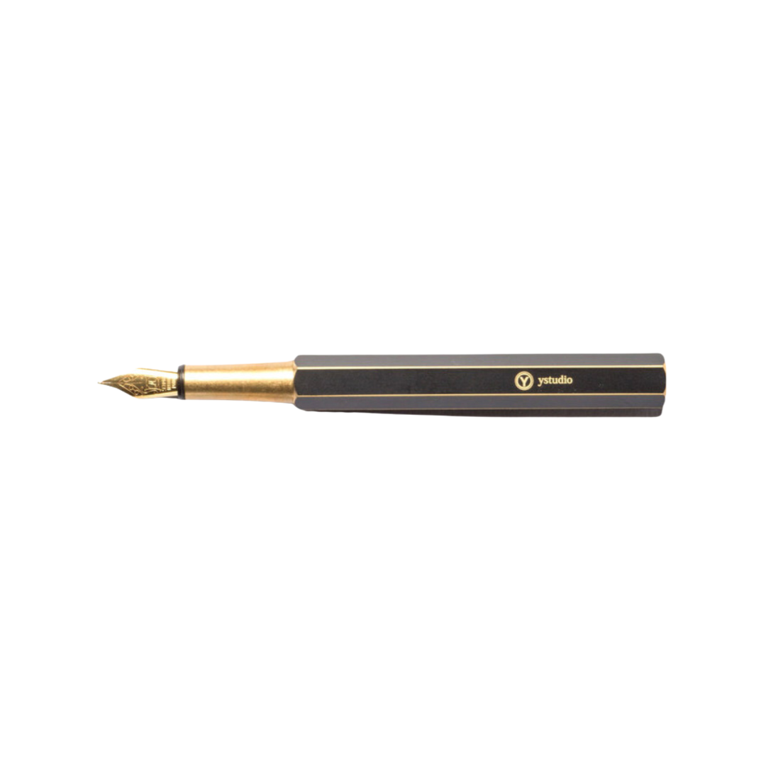 Ystudio Brassing Portable Fountain Pen Medium — Ystudio fountain pen — precision nib writing instrument, at Cityluxe Singapore stationery store