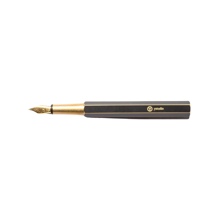 Ystudio Brassing Portable Fountain Pen Medium — Ystudio fountain pen — precision nib writing instrument, at Cityluxe Singapore stationery store