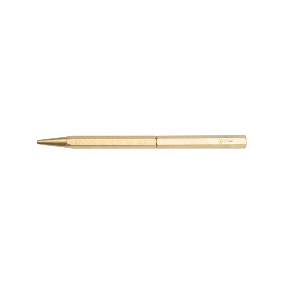 Ystudio Classic Revolve-Slim Ballpoint Pen in Brass — Ystudio ballpoint pen — reliable smooth-writing everyday pen, at Cityluxe Singapore