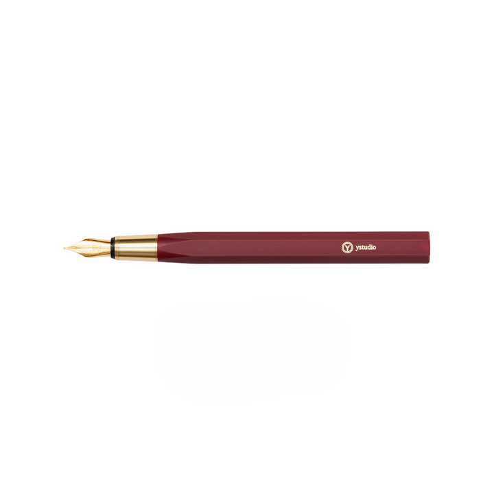Ystudio Resin Fountain Pen Red Medium — Ystudio fountain pen — precision nib writing instrument, at Cityluxe Singapore stationery store
