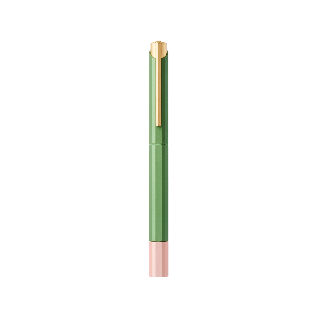 Ystudio Glamour Evolve-Bihex Rollerball Pen Absinthe — Ystudio rollerball pen — fluid gel ink writing instrument, at Cityluxe Singapore