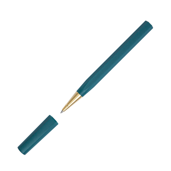 Ystudio Glamour Evolve-Ocean Sustainable Rollerball Pen in Sea Indigo — Ystudio rollerball pen — fluid gel ink writing instrument, at Cityluxe Singapore