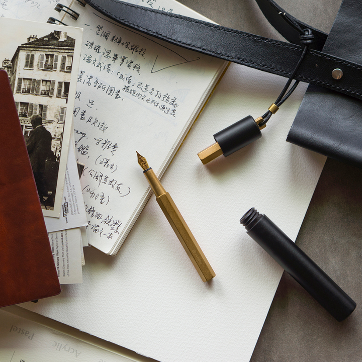 Ystudio Classic Revolve Portable Fountain Pen - Brass