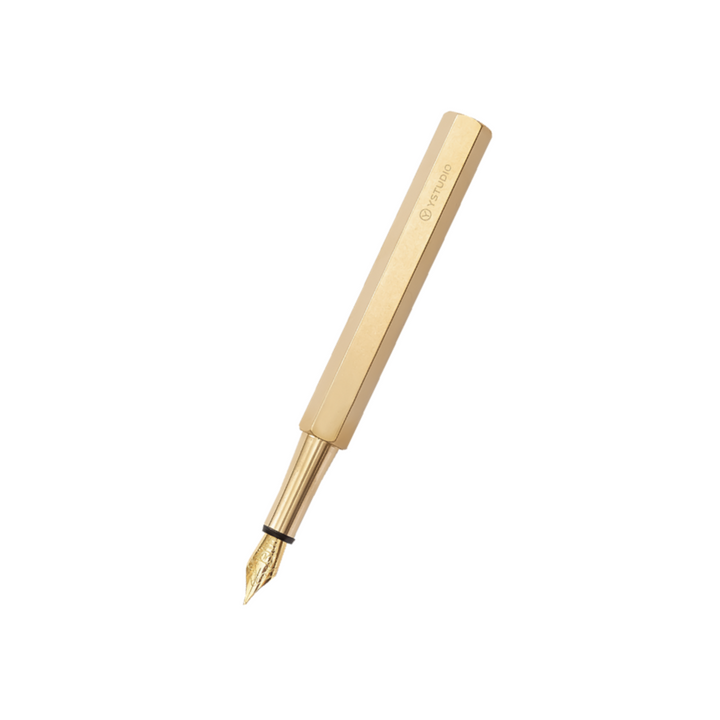 Ystudio Classic Revolve Portable Fountain Pen - Brass
