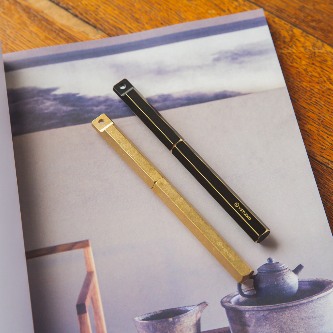 Ystudio Classic Revolve Portable Fountain Pen - Brass
