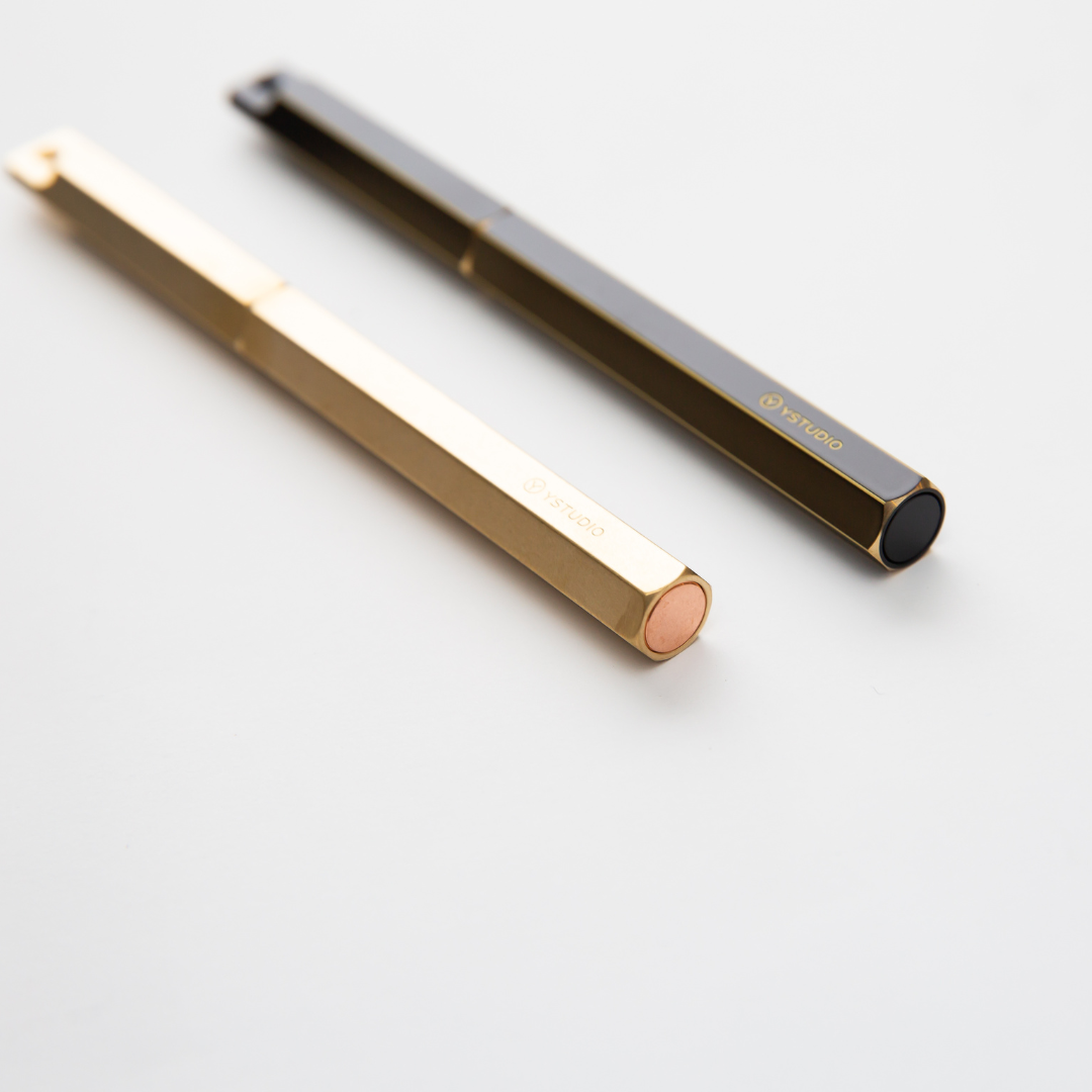 Ystudio Classic Revolve Portable Fountain Pen - Brass