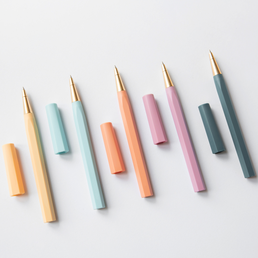 Ystudio Glamour Evolve-Ocean Sustainable Rollerball Pen in Sea Indigo — Ystudio rollerball pen — fluid gel ink writing instrument, at Cityluxe Singapore