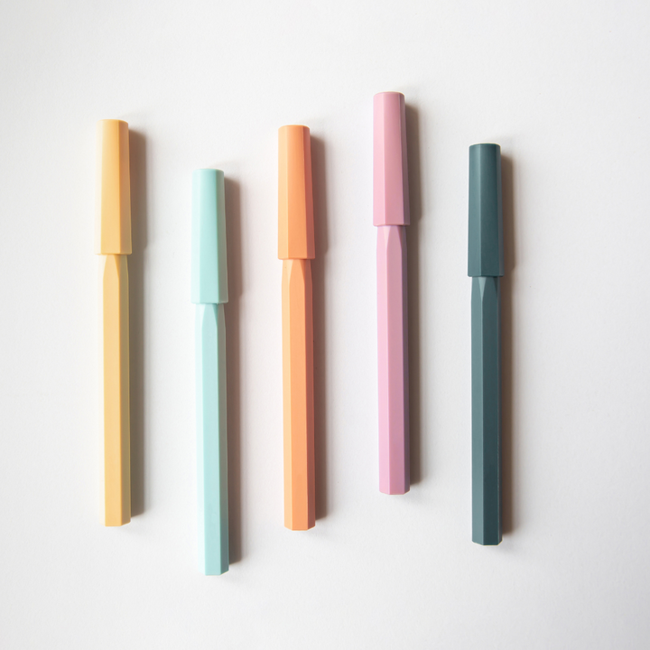 Ystudio Glamour Evolve-Ocean Sustainable Rollerball Pen in Evening Purple — Ystudio rollerball pen — fluid gel ink writing instrument, at Cityluxe Singapore