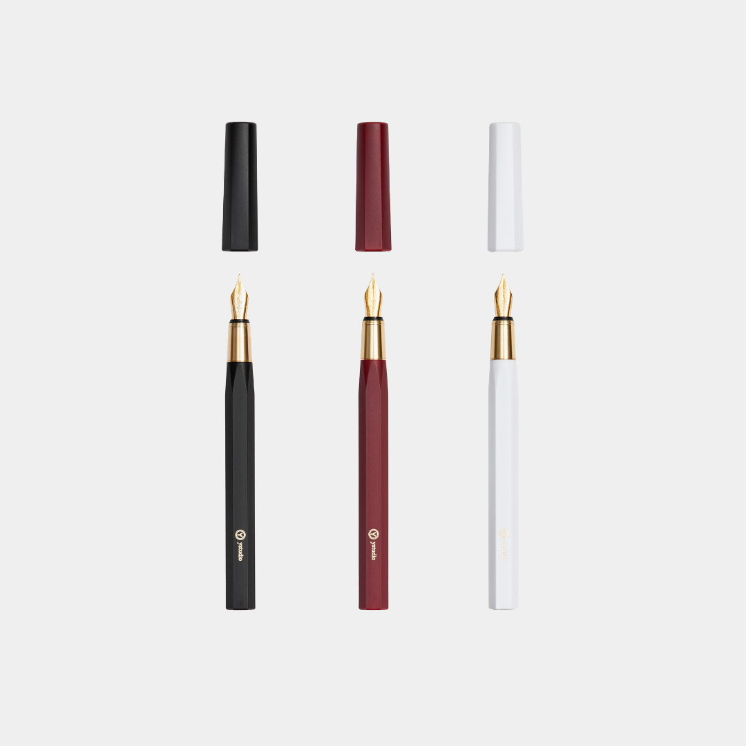 Ystudio Resin Fountain Pen Red Medium — Ystudio fountain pen — precision nib writing instrument, at Cityluxe Singapore stationery store