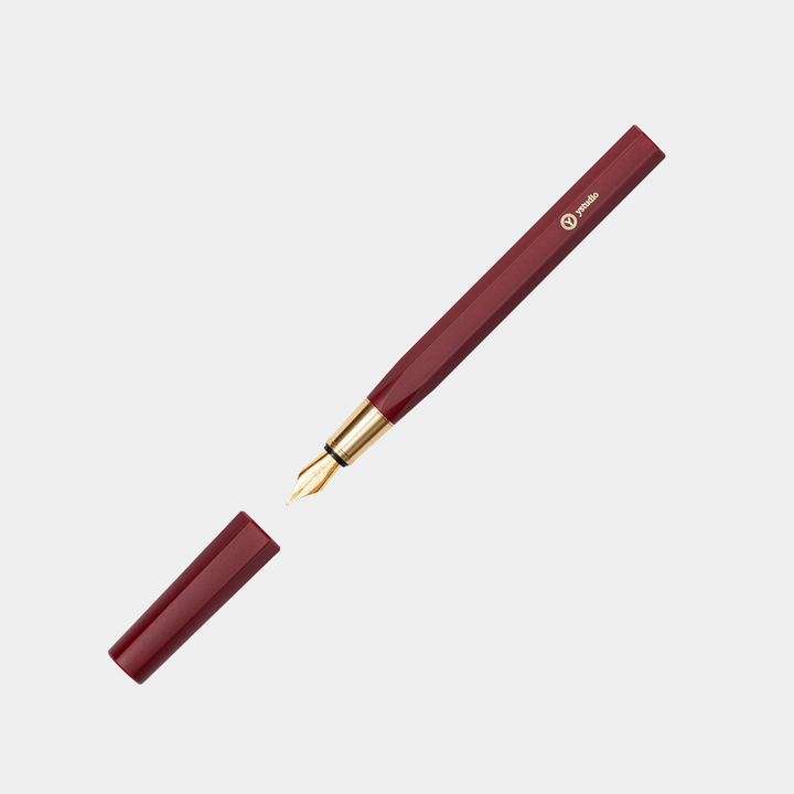 Ystudio Resin Fountain Pen Red Medium — Ystudio fountain pen — precision nib writing instrument, at Cityluxe Singapore stationery store