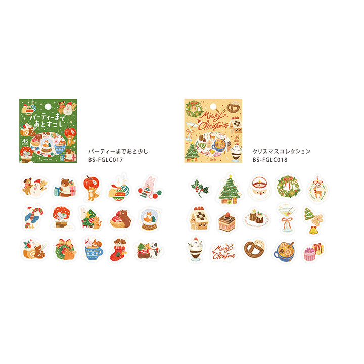 All 15 designs of BGM flake seals BS-FGLC017 Just a Little Longer Until the Party and BS-FGLC018 Christmas Collection