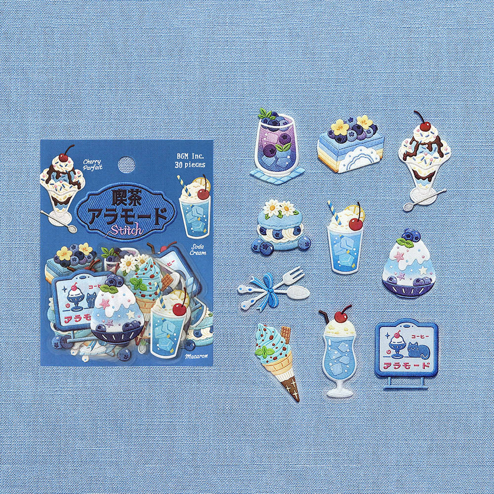 BGM Clear Seal: Cafe À la Mode - Embroidery Book (Blue)