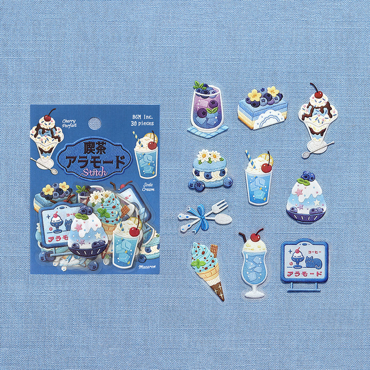 BGM Clear Seal: Cafe À la Mode - Embroidery Book (Blue)