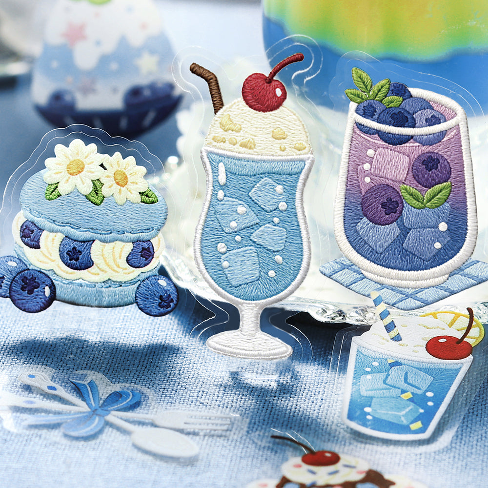 BGM Clear Seal: Cafe À la Mode - Embroidery Book (Blue)