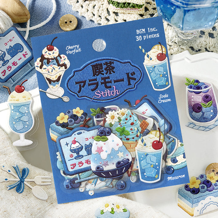 BGM Clear Seal: Cafe À la Mode - Embroidery Book (Blue)