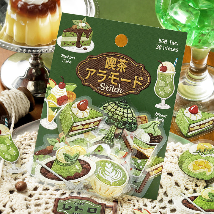 BGM Clear Seal: Cafe À la Mode - Embroidery Book (Green)