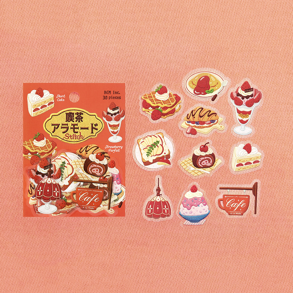 BGM Clear Seal: Cafe À la Mode - Embroidery Book (Red)