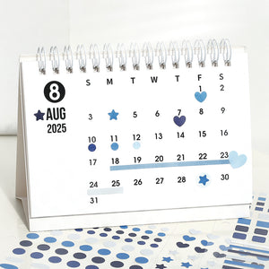 BGM Daily Palette Seat Seal Ocean stickers in blue tones featuring assorted shapes.