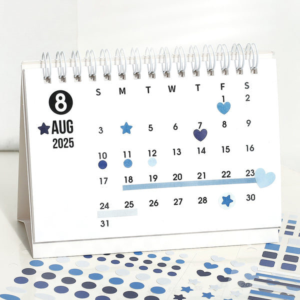 이미지를 갤러리 뷰어에 로드 , BGM Daily Palette Seat Seal Ocean stickers in blue tones featuring assorted shapes.
