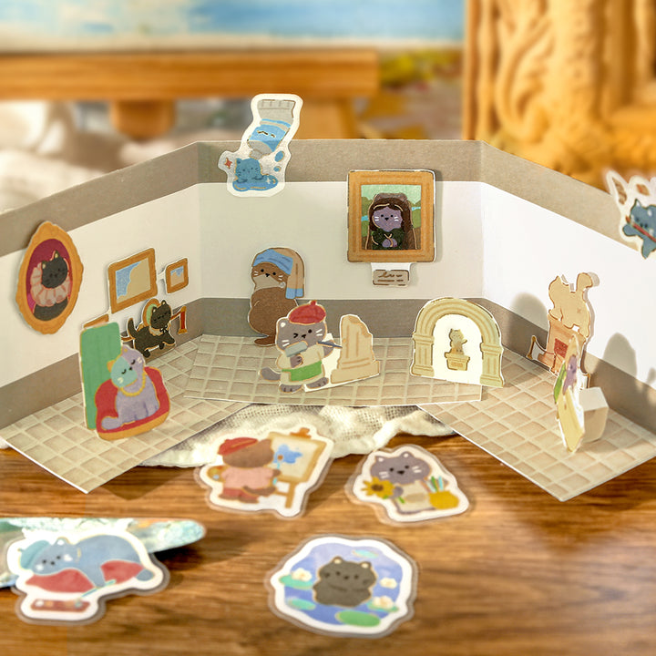 BGM Flakes Seal: Dress-up Animals –  Cat&