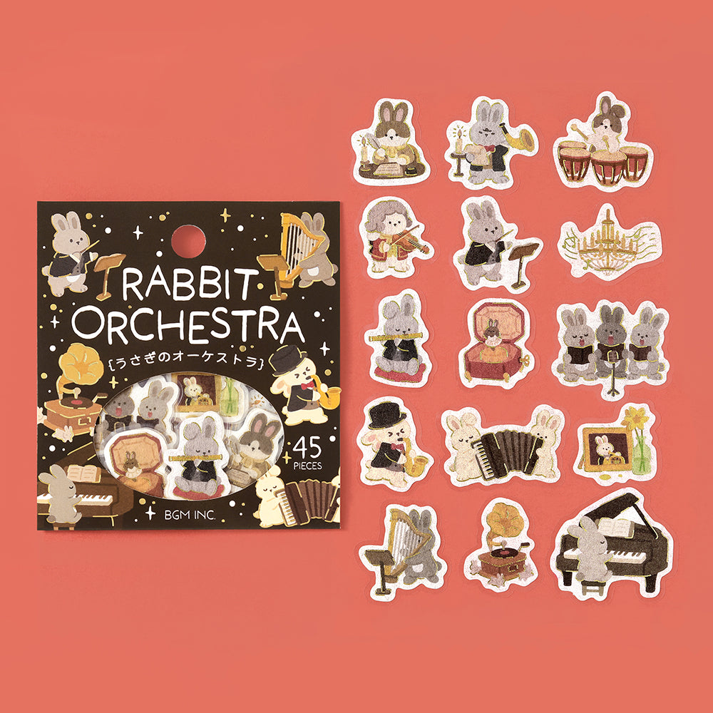 BGM Flakes Seal: Dress-up Animals – Rabbit Orchestra